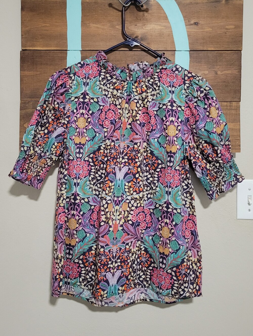 J. Crew Floral Puff-Sleeve Blouse in Liberty Elm House Floral Fabric Size Medium
